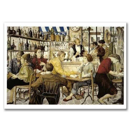 ポストカード 藤田嗣治《サンジェルマンデプレのビストロ》