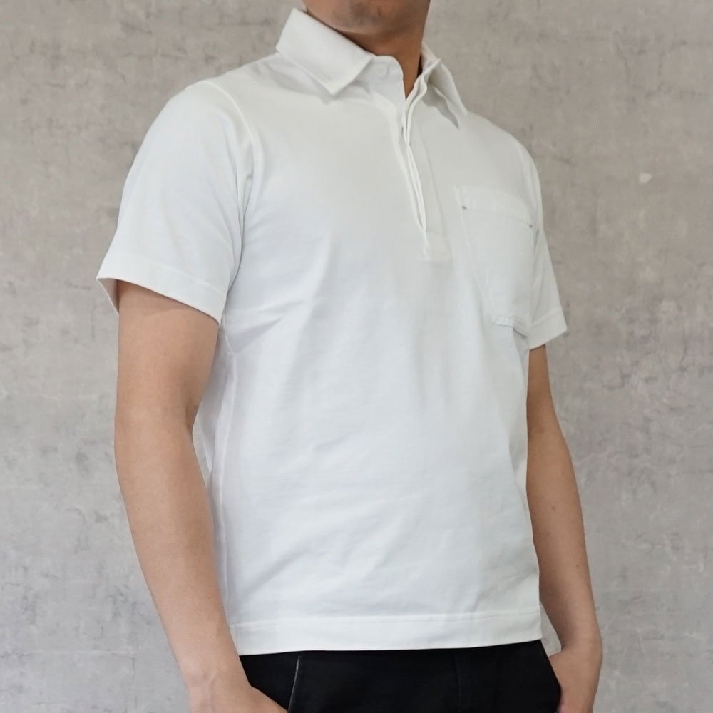切り替え半袖ポロシャツ（ホワイト・XSサイズ）