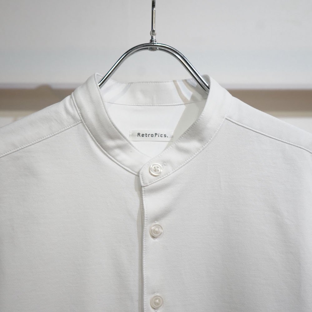 カノコバンドカラー半袖ポロシャツ（オフホワイト・XSサイズ）