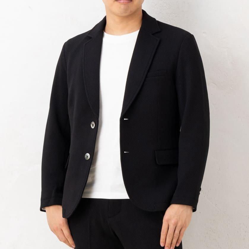 専用　ジャケットのみSサイズ 小さいサイズのジャージーセットアップジャケット（ネイビー・ブラック