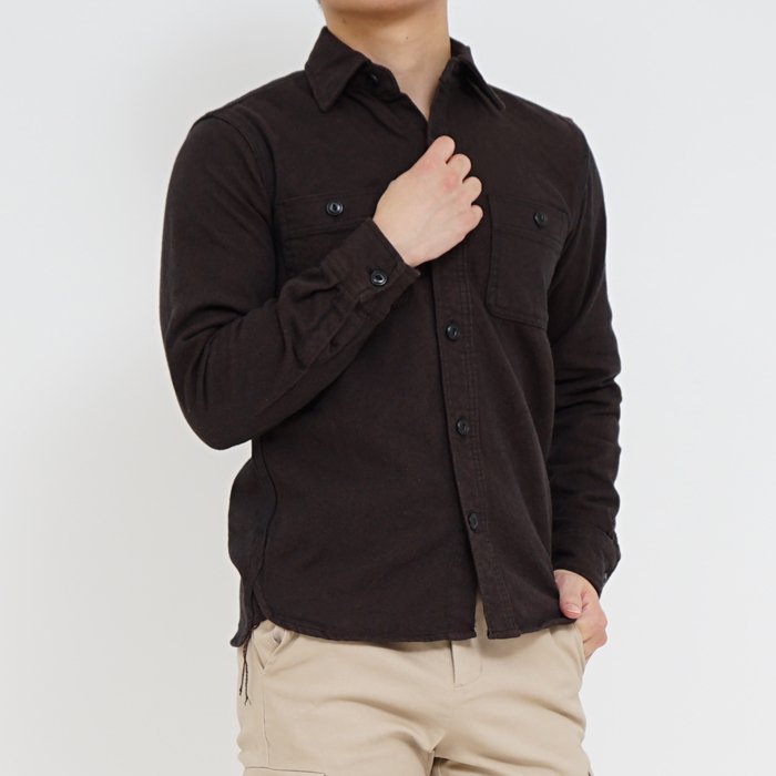 XSサイズ シャツ2位はコットンビエラシャツ（ブラック/ブルー・XXS/XS/S）。肉厚で丈夫な生地とデザインが男性らしさを醸すシャツ。