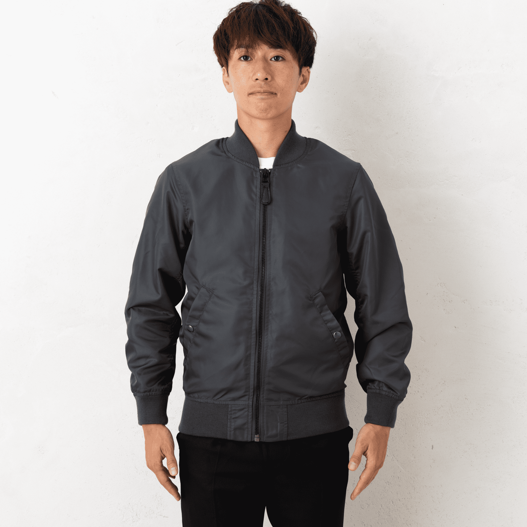 小柄・低身長な男性のためのMA-1ジャケット(カーキ・ネイビー 小柄・低身長な男性のためのMA-1ジャケット(カーキ・ネイビー