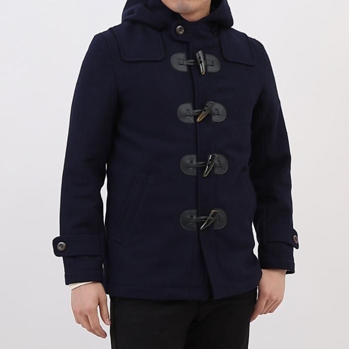 極美品 DAKS ダックス ダッフルコート 黒グレー チェック トグル
