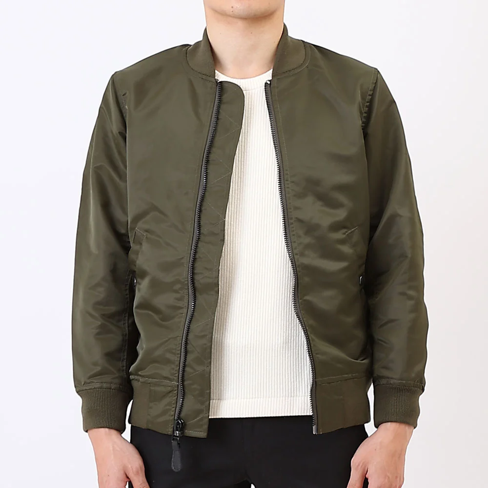 小柄・低身長な男性のためのMA-1ジャケット(カーキ・ネイビー 小柄・低身長な男性のためのMA-1ジャケット(カーキ・ネイビー