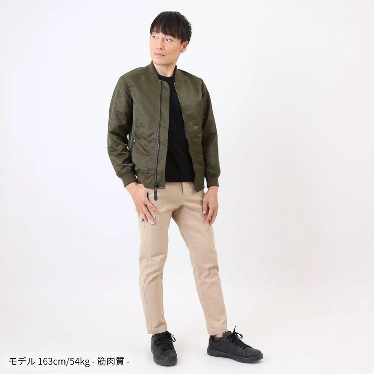 小柄・低身長な男性のためのMA-1ジャケット（カーキ・ネイビー/XS 