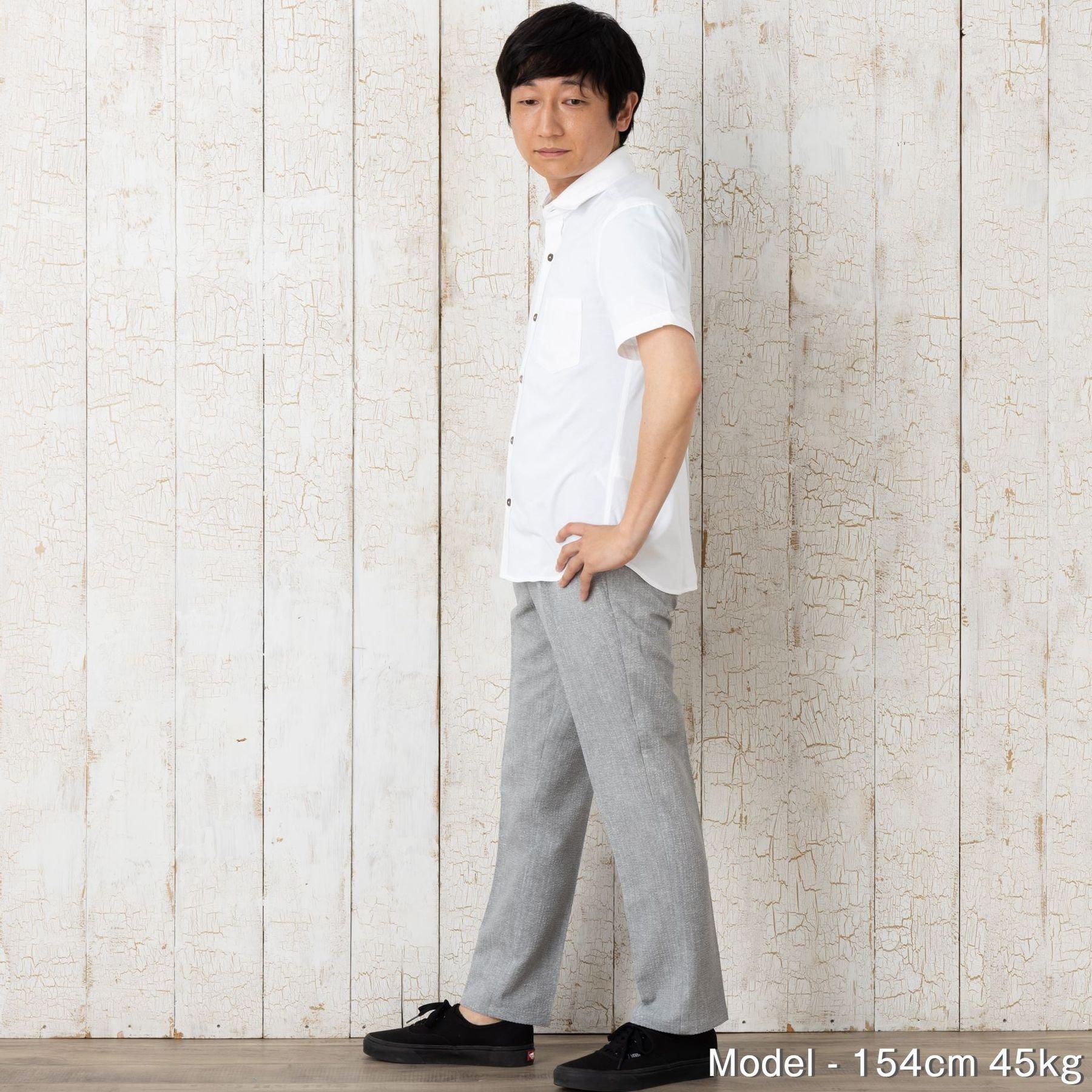 小柄・低身長な男性のためのシアサッカーパンツ（グレー・XSサイズ