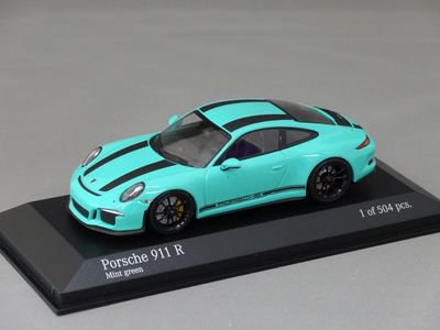 プライスダウン 】 1/43 ミニチャンプス ポルシェ 911R 2016 （グリーン） - ミニカーショップ グリーンクラブ