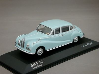 1/43 ミニチャンプス BMW 502 サルーン 1953 （ブルー） - ミニカー