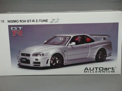 オートアート 18 ニスモ R34 GT-R Z-tune(ベイサイドブルー カーボン