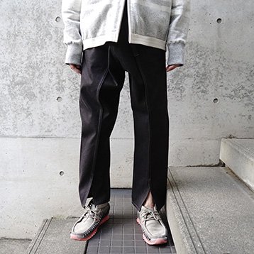 22SS】HATRA(ハトラ) Knot Denim [black-white]（ボトムス）