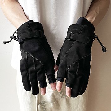 小物HATRA STUDY GLOVES 22AW ブラック サイズ２ 黒レディース