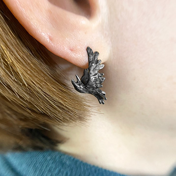 DECOvienya カラスのピアス[ブラック]（アクセサリー）」