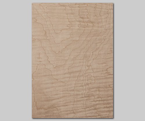 カーリーメープル杢目の天然木のツキ板シート「クイックタイプ」Ａ4