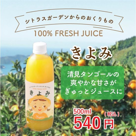 きよみ(清見)ジュース ストレート果汁 500ml シトラスガーデンからの