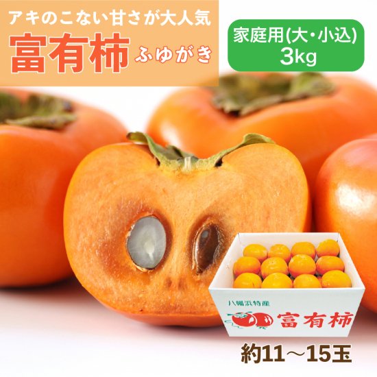 富有柿【家庭用(大・小込み)】3kg 約11~15玉