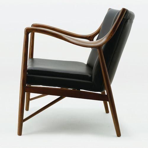 北欧風イージーチェア Jens Hjorth（イェンス・ヒョーロス）イージーチェア 座面がレザー張り