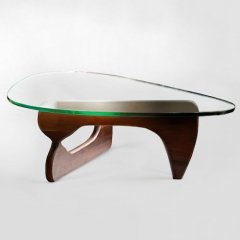 イサム・ノグチ/コーヒーテーブル19mm強化ガラス×ウォールナット無垢材