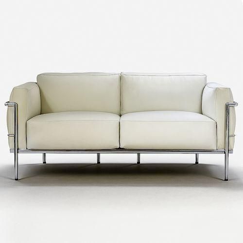 【美品】ル・コルビジュエ LC3 ル・コルビジェ/LC3プロトタイプダブルソファ【スティールライン