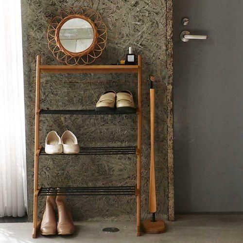 デザイナーズスタイル/北欧デザインShoesRackシューズラック【オーク材