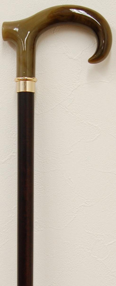 天然木支柱・イタリア産レジン大曲手元 ｜ 杖・ステッキ,一本杖（伸縮