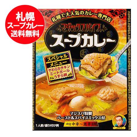 札幌スープカレー 送料無料 札幌 スープカレー マジックスパイススープカレー 北海道 札幌 スープカレー レトルト 中辛 ～ 激辛 1個  チキンスープカレー サッポロ 惣菜 カレー