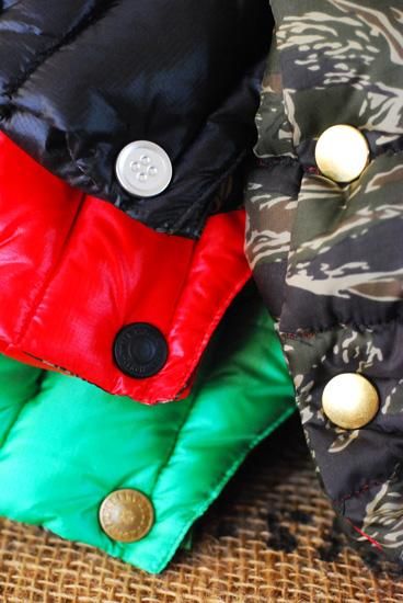 カモフラ リバーシブルダウンベスト（3色7サイズ展開） - 犬服の