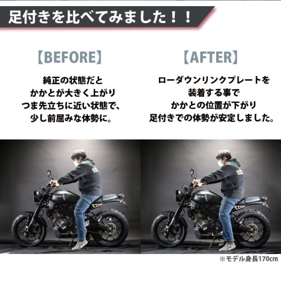 安心の日本製!! ZAMA製 YAMAHA XSR155用ローダウンリンクプレート(ブラック) ZM-0000 MT15 R15/V3 Xabre対応