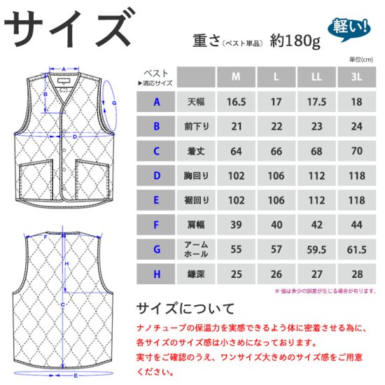 薄型電熱ベスト 全2色 Vネック 脱着式電熱ヒーター 8281 メンズ 防寒着 