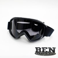 BEN ゴーグル ライトスモーク BG-1 TNK工業 ヘルメット レンズ 取り外し 可能 UVカット 紫外線カット オートバイ バイク ツーリング BENGOGGLES 