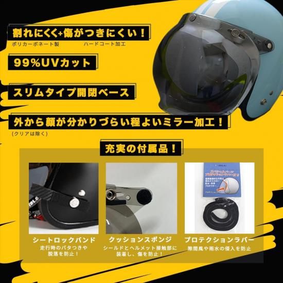 TWR＆72JAMコラボ] ジェットヘルメット (プコブルー) & バブルシールド