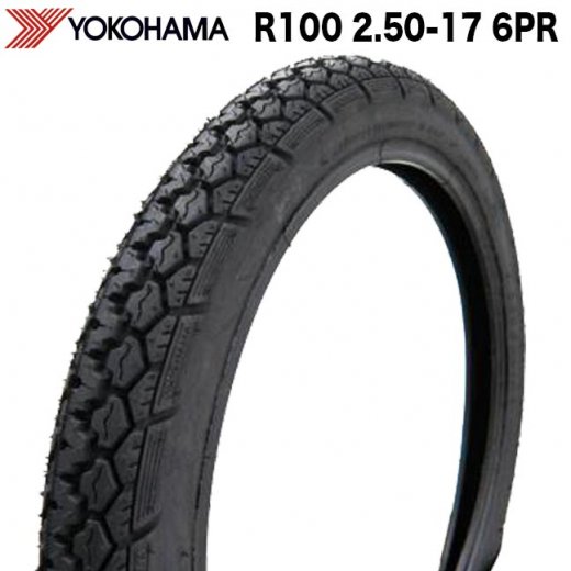 YOKOHAMA製タイヤ R100 2.50-17 6PR TT 強化リアタイヤ