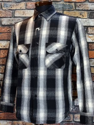 BIG MIKE ビックマイク 長袖ヘヴィーフランネル チェック ワークシャツ (heavy flannel check shirts) カラー：ブラック×ホワイト
