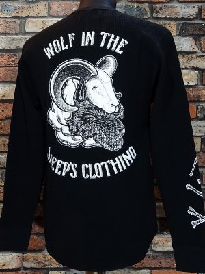 parasite パラサイト サーマルロングスリーブTシャツ (WOLF IN THE SHEEP'S) カラー：ブラック