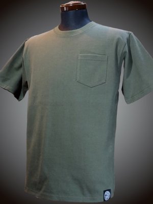 RealMinority リアルマイノリティー ポケット付きTシャツ (standard) 10.2oz tough body カラー：オリーブ