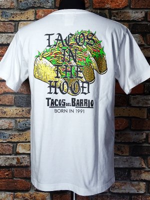 kustomstyle-Cheyenne シャイアン Tシャツ (CHT2004WH) -tacos del barrio- tacos in the hood カラー：ホワイト