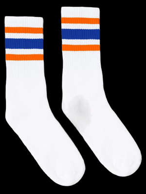 SOCCO SOCKS  å å CREW SOCKS  (;) Striped Socks 顼Orange and Blue