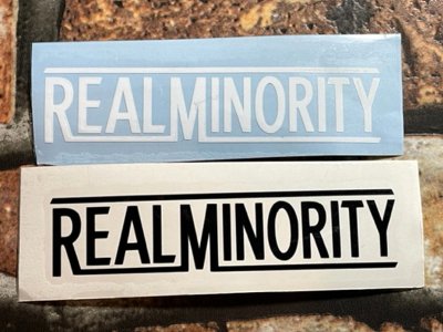 RealMinority リアルマイノリティー ステッカー (No2) RealMinority logo sticker 横幅約12cm