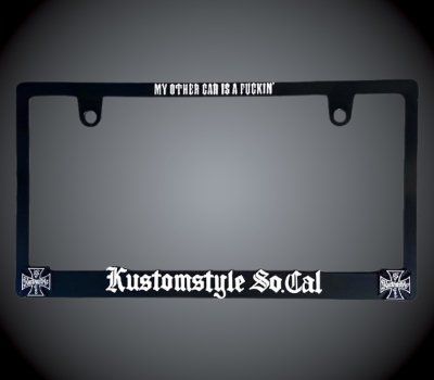 kustomstyle 饤󥹥ե졼 (KSJPLP-006B) raised cross japanese size license plate frame ܥ  顼֥å