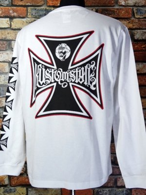 kustomstyle カスタムスタイル ロングスリーブTシャツ (KSTL2203WH) wasted youth long sleve tee カラー：ホワイト