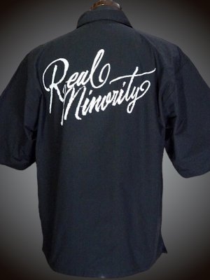 RealMinority リアルマイノリティー マイクロリップストップ 半袖ルーズフィットシャツ (Sorrows) カラー：ブラック