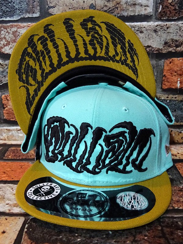 sullen clothing サレンクロージング スナップバックキャップ (lm letters) new era cap -cap  bag付き--限定アイテム カラー：ライムグリーン 西海岸系ストリートファッションブランドの通販ショップ