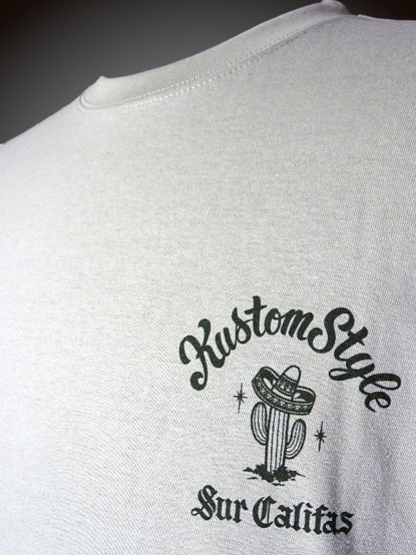 kustomstyle カスタムスタイル Tシャツ (KST1201SG) cactus sur califas カラー：セージグリーン  西海岸系ストリートファッションブランドの通販ショップ