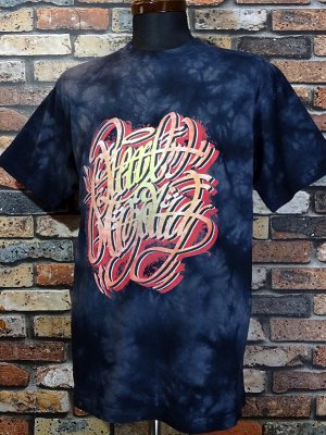 RealMinority リアルマイノリティー  タイダイTシャツ (calligraphy) Tie dye T-shirt カラー：ブラック