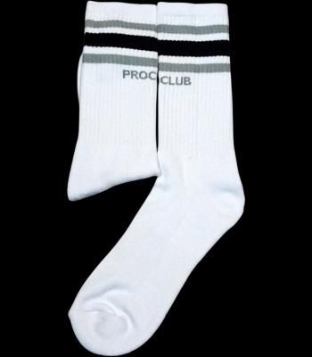 PRO CLUB ץ  饤󥽥å Stripe Crew Sock 顼ۥ磻(֥åߥ졼)