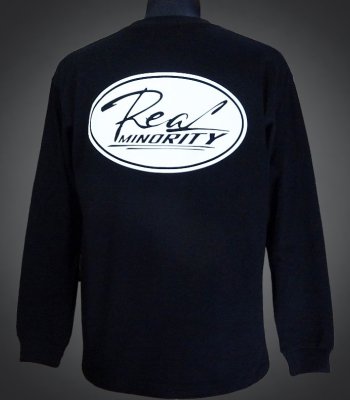 RealMinority リアルマイノリティー  ロングスリーブTシャツ (Racing) 10.2oz long sleeve tough body カラー：ブラック