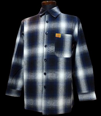 FB COUNTY エフビー カウンティ 長袖チェッカー フランネルシャツ (long sleeve checker flannel shirt) カラー：ネイビー×ホワイト