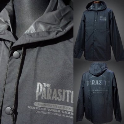 parasite フード付きコーチジャケット (PARASITE) hooded coach jhooded coach jacke- Reflector Print - カラー：ブラック