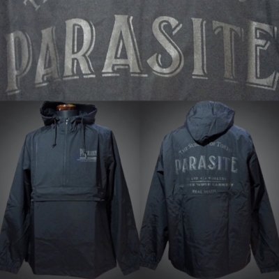 parasite パラサイト アノラックジャケット (PARASITE) anorak hood jacket - Reflector Print - カラー：ブラック