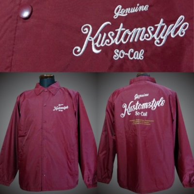 kustomstyle カスタムスタイル コーチジャケット (KSWB2224BG) genuine kustomstyle coach jacket カラー：バーガンディー