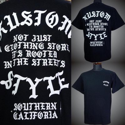 kustomstyle カスタムスタイル Tシャツ (KST2303BK) rooted in the streets カラー：ブラック